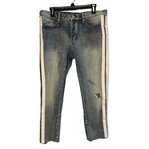 mnmi Men's Cutoff Jeans Distressed Frayed Short Hem 33‎ 25" Inseam Capri Style